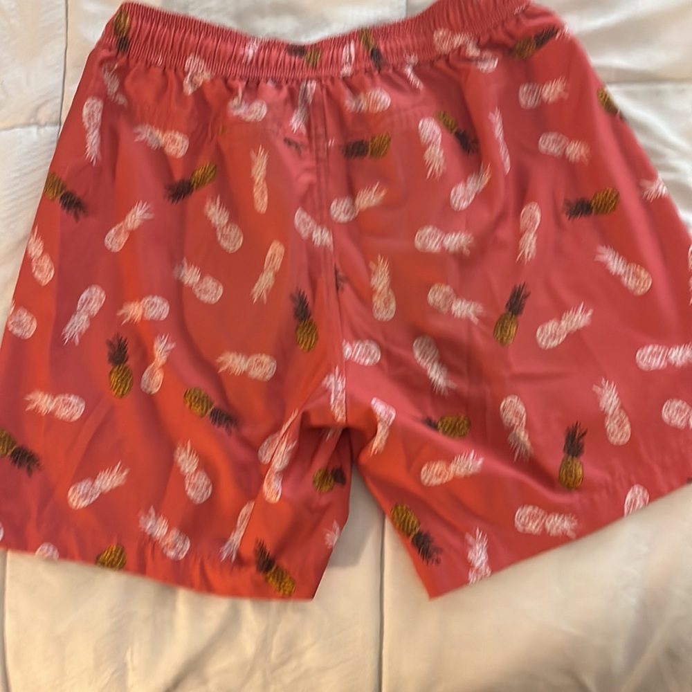 SOLD Lucky Brand Swim Trunks Mens Small Orange Saturday Stretch Pineapple - Picture 6 of 10